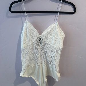 White lace bodysuit